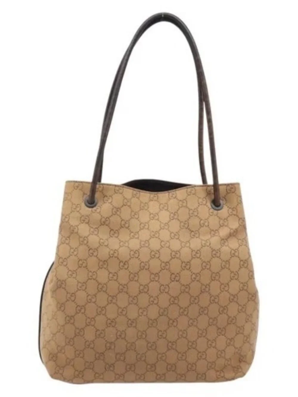 GUCCI GG Canvas Shoulder Bag Brown 101341 Auth mr2214